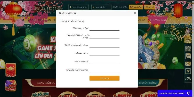 cách đổi pass loto188